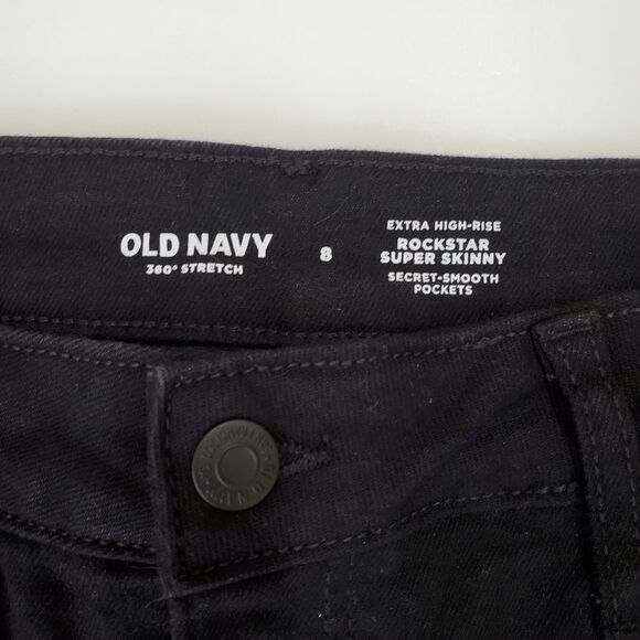 Old Navy Rockstar black Super Skinny Extra High Rise size 8 - Picture 3 of 8